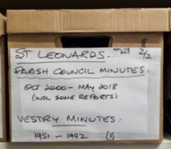 Archived historical papers St. Leonards Parish C1B Box  5