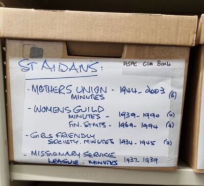 Archived historical papers St. Aidan's Box 4