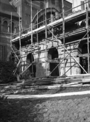 1937 rebuilding of north wall of nave, encasing the old 1824 within the new brick facing.