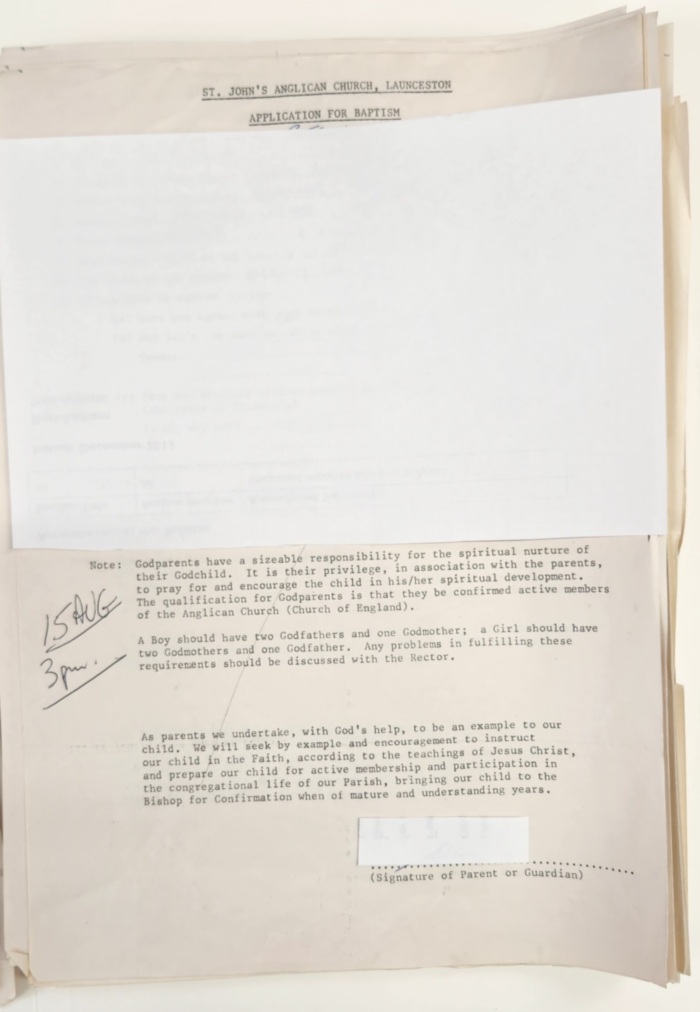 Baptism applications 1980-1983 and sundry baptism documents