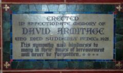 Memorial plaque - David Armitage
