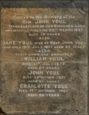 Headstone of Revd. John Youl and members of his family