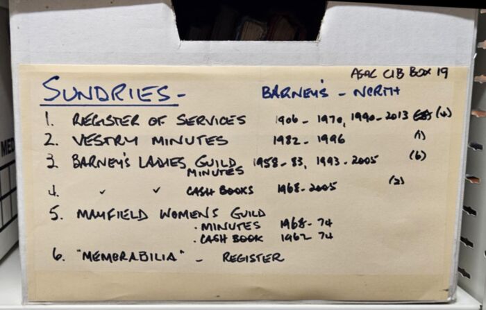 Archived historical papers St. Barnabas - Parish of Launceston ASAC C1B Box 19