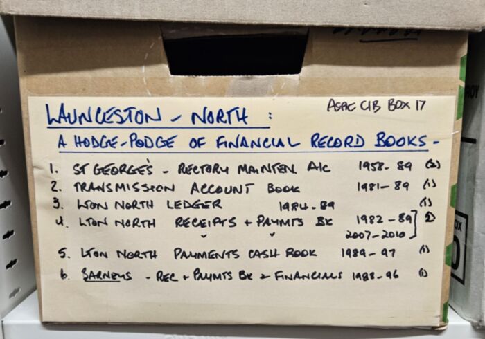 Archived historical papers  Parish of Launceston North