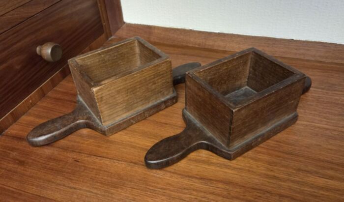 Wooden collection boxes - pair