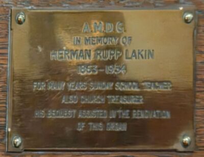 Memorial Plaque - Herman Rupp Lakin