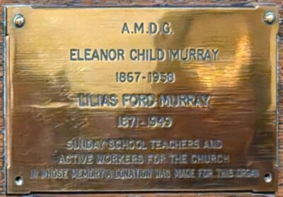 Memorial Plaque - Eleanor and LiIias Murray