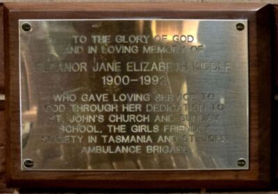 Memorial Plaque - Eleanor Jane Elizabeth Kiddle
