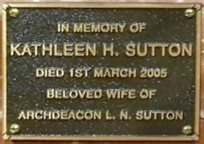 Memorial Plaque - Kathleen Huntingdon Sutton
