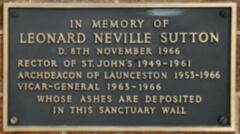 Memorial Plaque - Leonard Neville Sutton