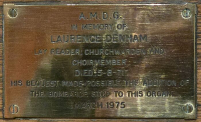 Memorial Plaque - Laurence Denham