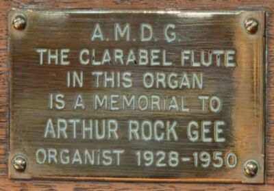 Memorial Plaque -  Arthur Rock Gee