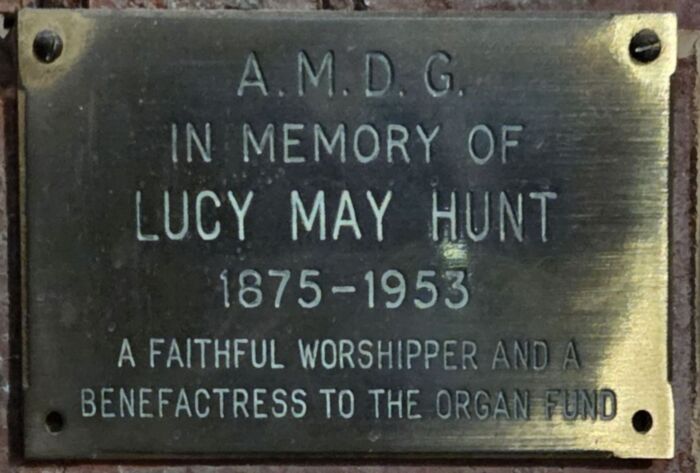 Memorial Plaque - Lucy May Hunt