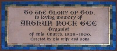 Memorial Plaque - Arthur Rock Gee