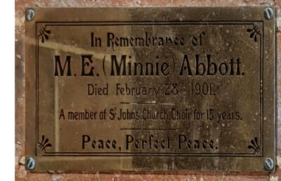 Memorial Plaque - Mary Ellen Abbott