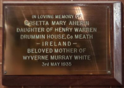 Memorial plaque - Rosetta May Aherin