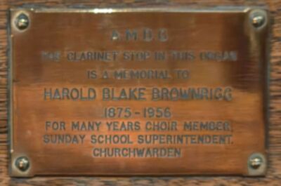 Memorial Plaque - Harold Blake Brownrigg