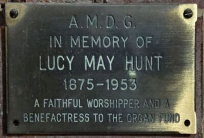 Memorial Plaque - Lucy May Hunt