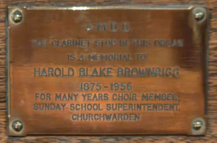 Memorial Plaque - Harold Blake Brownrigg