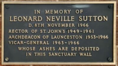 Memorial Plaque - Leonard Neville Sutton