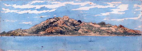 Strzelecki-Peaks-from-Green-Island-Furneaux-Group-1876