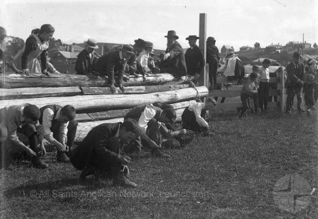 1900-Sunday-School-Treat-checking-the-laces