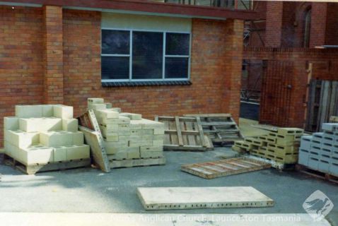 Blocks ready for dome roof parapet