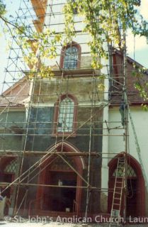 West facade plastering
