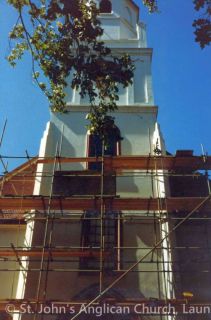 West tower scaffolding b