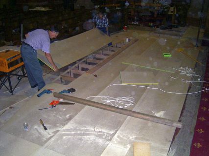 Flooring work - Clem Trezise and Alan Hill